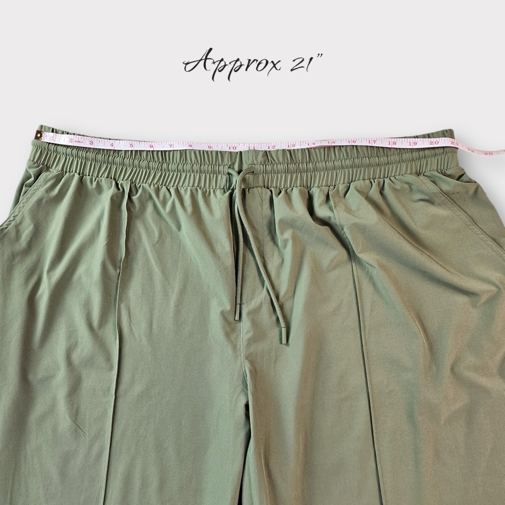 On 34th Plus Size Drawstring Commuter Pants in Olivine - Picture 8 of 12